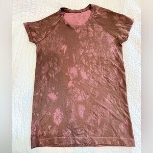 Pink and Brown Lululemon Swiftly Top - sz 10